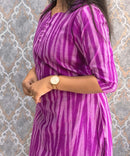 Dark Purple Color Premium Ikkat Cotton salwar Set with Pocket / LSS197