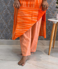 Orange Color Premium Ikkat Cotton salwar Set with Pocket / LSS197