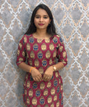 Light Pink Color Premium Kalamkari Cotton Kurti / LSS223