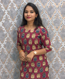 Light Pink Color Premium Kalamkari Cotton Kurti / LSS223