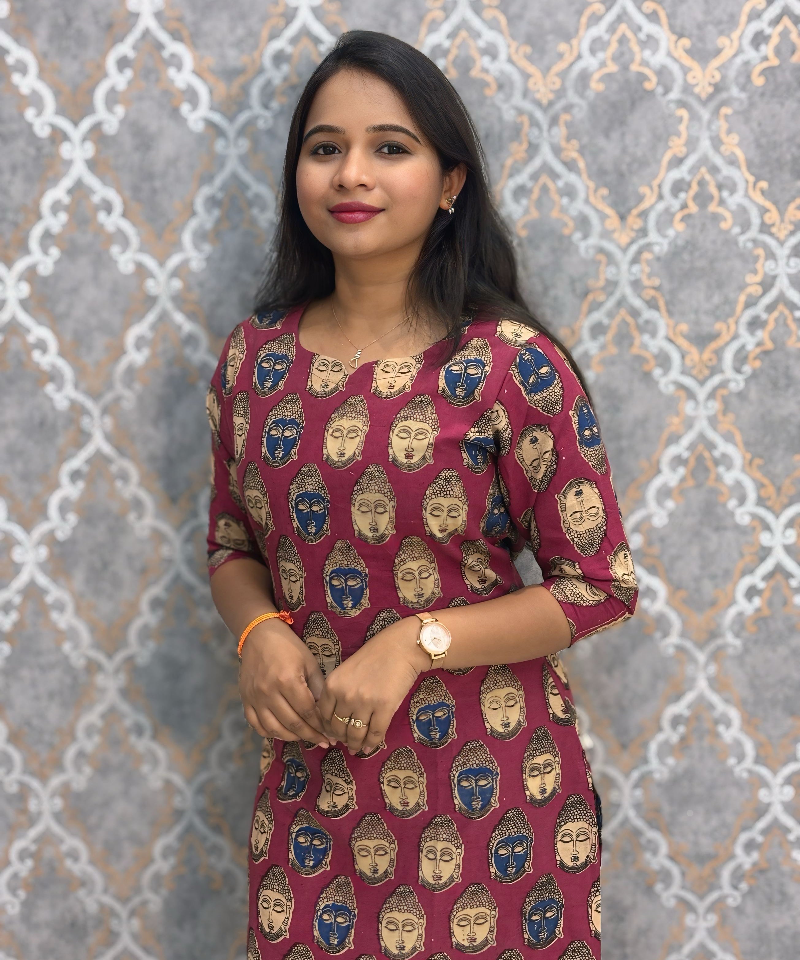 Light Pink Color Premium Kalamkari Cotton Kurti / LSS223