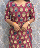 Light Pink Color Premium Kalamkari Cotton Kurti / LSS223