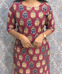 Light Pink Color Premium Kalamkari Cotton Kurti / LSS223
