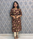 Brown and Beige Color Premium Kalamkari Cotton Kurti / LSS223