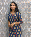 Blue Color Premium Kalamkari Cotton Kurti / LSS223