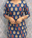 Blue Color Premium Kalamkari Cotton Kurti / LSS223