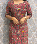Pink Color Premium Kalamkari Cotton Kurti / RS002