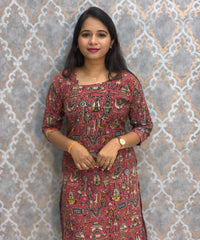 Pink Color Premium Kalamkari Cotton Kurti / RS002