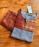 Gray and Maroon Color Premium Kanchi Cotton 2 Piece Kurti and Dupatta / LSS198