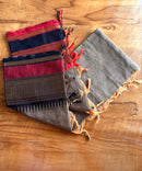 Coffee Brown with Maroon and Black Color Premium Kanchi Cotton 2 Piece Kurti and Dupatta / LSS198