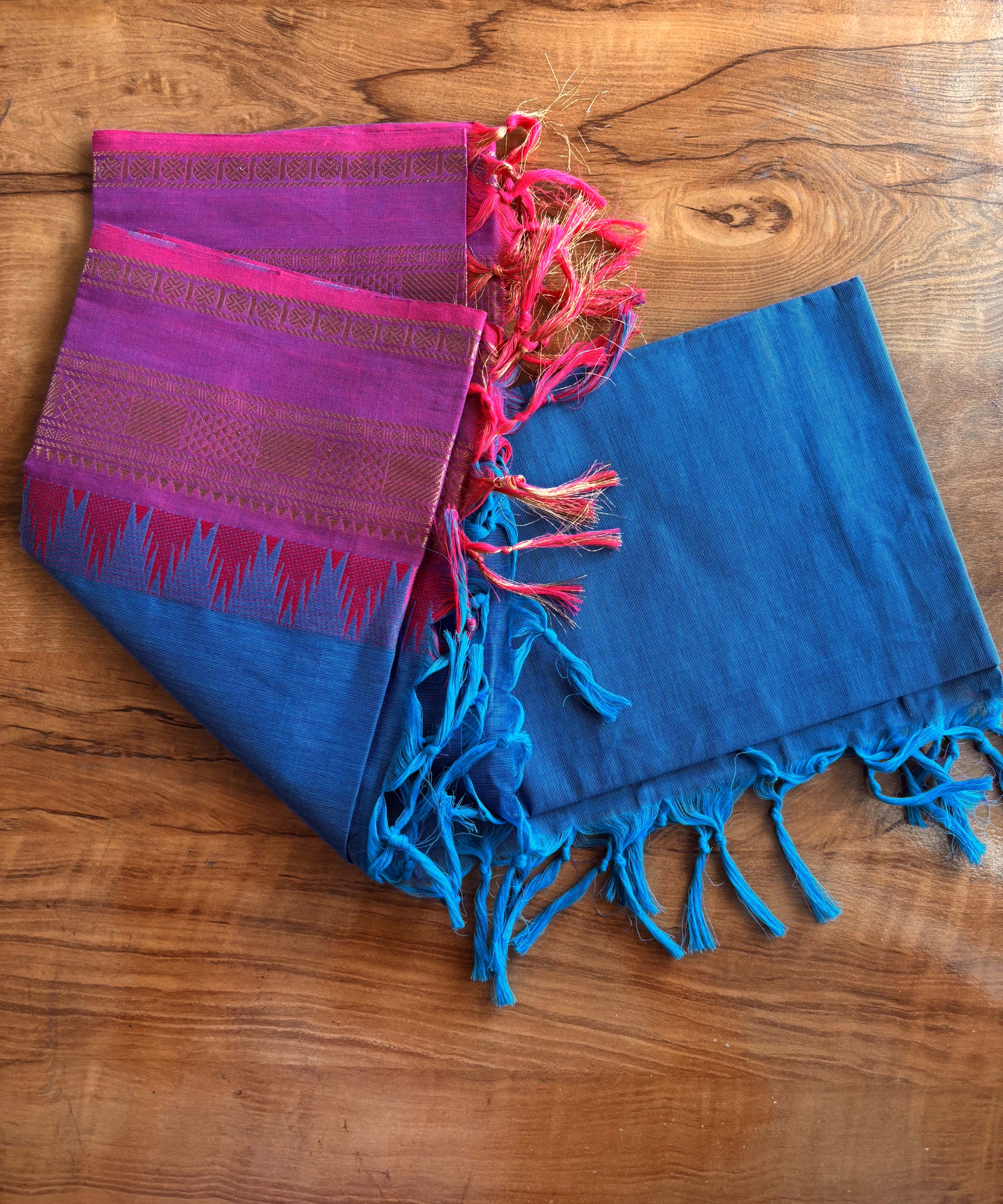 Blue and Purple Color Premium Kanchi Cotton 2 Piece Kurti and Dupatta / LSS198