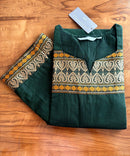 Dark Green Color Premium Kanchi Cotton 2 Piece Kurti and Dupatta / LSS198