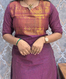 Purple Color Premium Kanchi Cotton 2 Piece Kurti and Dupatta / LSS213