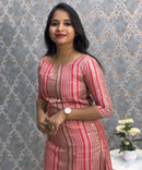 Red and Green Color Boat Neck Premium Kota Cotton Kurti with Lining / LSS195