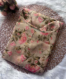 Gloden Color Boat Neck Floral Design Premium Kota Cotton Kurti with Lining / LSS195