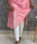 Lite Pink Color V Neck Premium Kota Cotton Kurti with Lining / LSS195