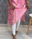 Pink Color Boat Neck Floral Design Premium Kota Cotton Kurti with Lining / LSS195