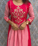 Pink Color Premium Mul Chanderi Silk Ethnic 3 Piece Salwar Set with Lining /  ESS425