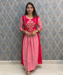 Pink Color Premium Mul Chanderi Silk Ethnic 3 Piece Salwar Set with Lining /  ESS425
