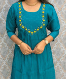 Rama Green and Lemon Yellow Color Premium Mul Chanderi Silk Ethnic 3 Piece Salwar Set with Lining /  ESS425