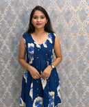 Indigo Blue Color Premium Mul Cotton Coord Set with Sleeves / ESS417