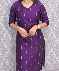 Purple and Lavender Color Big Butta Premium Raw Silk 3 Piece Salwar Set with Lining / LSS194