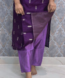 Purple and Lavender Color Big Butta Premium Raw Silk 3 Piece Salwar Set with Lining / LSS194