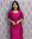 Pink and Yellow Color Premium Raw Silk 3 Piece Salwar Set with Lining / LSS194