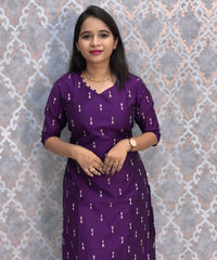 Purple and Lavender Color Premium Raw Silk 3 Piece Salwar Set with Lining / LSS194