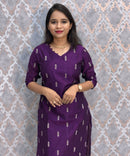 Purple and Lavender Color Big Butta Premium Raw Silk 3 Piece Salwar Set with Lining / LSS194