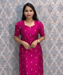 Pink and Rama Green Color Premium Raw Silk 3 Piece Salwar Set with Lining / LSS194