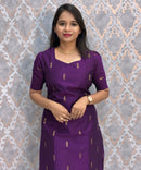 Purple and Pink Color Premium Raw Silk 3 Piece Salwar Set with Lining / LSS194