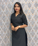 Black Color Premium Raw Silk Coord Set with Pocket / LSS216