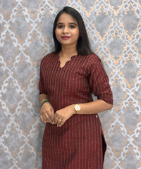 Deep Maroon Color Premium Raw Silk Coord Set with Pocket / LSS216