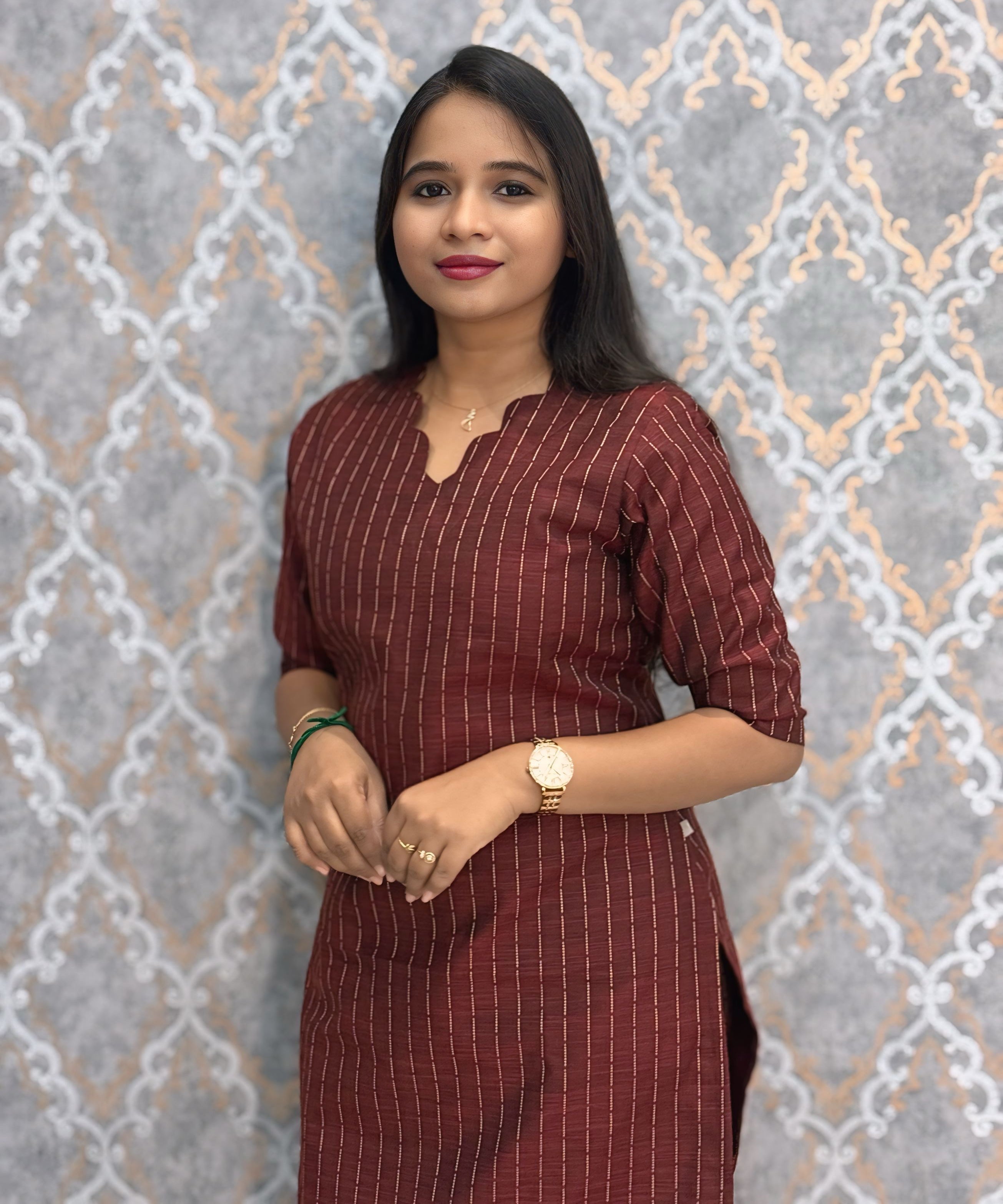 Deep Maroon Color Premium Raw Silk Coord Set with Pocket / LSS216