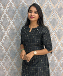 Black Color Premium Raw Silk Coord Set with Pocket / LSS218