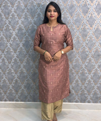 Dusty Onion Pink Color Premium Raw Silk Coord Set with Pocket / LSS218