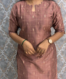 Dusty Onion Pink Color Premium Raw Silk Coord Set with Pocket / LSS218