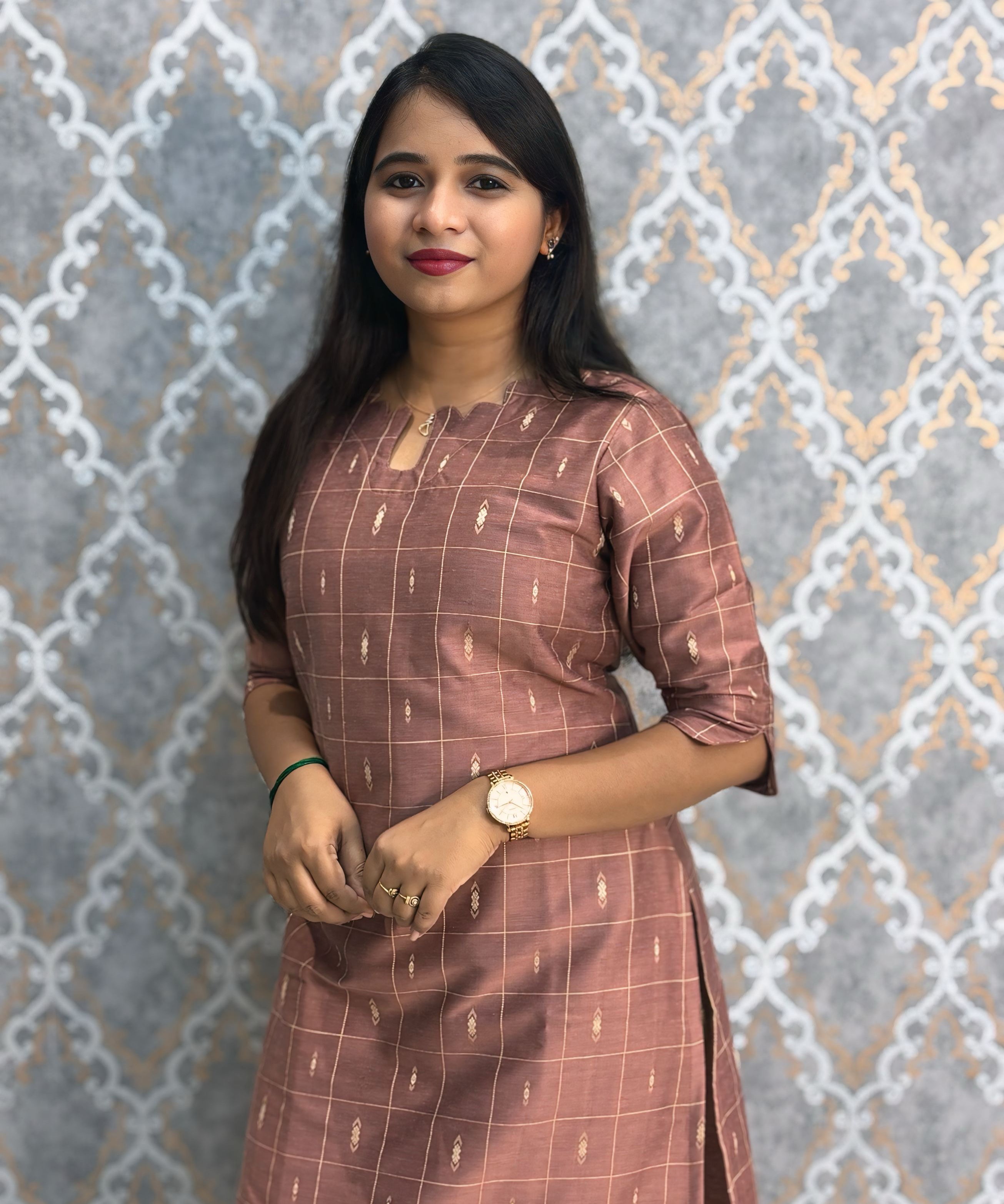 Dusty Onion Pink Color Premium Raw Silk Coord Set with Pocket / LSS218