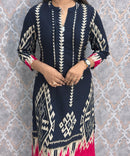 Navy Blue Color Premium Rayon Aline Kurtis / ESS371