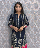 Navy Blue Color Premium Rayon Aline Kurtis / ESS371