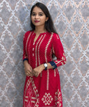 Red Color Premium Rayon Aline Kurtis / ESS371