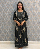 Black Color Premium Rayon Maxi with Back Rope / ESS390