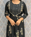 Black Color Premium Rayon Maxi with Back Rope / ESS390