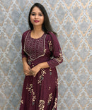 Purple Color Premium Rayon Maxi with Back Rope / ESS390