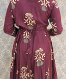 Purple Color Premium Rayon Maxi with Back Rope / ESS390