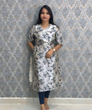 Blue Color Premium Russian Silk Kurti with Cotton Lining and Pocket / LSS221