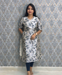 Blue Color Premium Russian Silk Kurti with Cotton Lining and Pocket / LSS221
