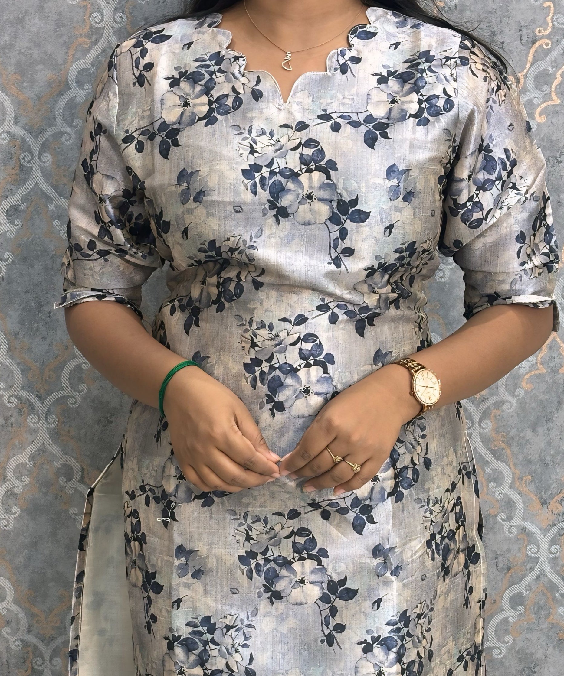 Blue Color Premium Russian Silk Kurti with Cotton Lining and Pocket / LSS221