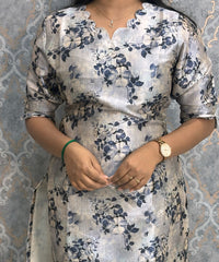 Blue Color Premium Russian Silk Kurti with Cotton Lining and Pocket / LSS221